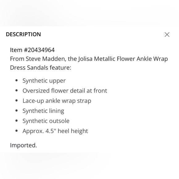 STEVE MADDEN NWT Jolisa Metallic Flower Ankle Wrap Dress Sandals - Picture 11 of 11